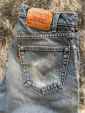 Vintage Levi 505 Jeans Distressed Regular Fit Straight Leg Size 32 x 30 Blue